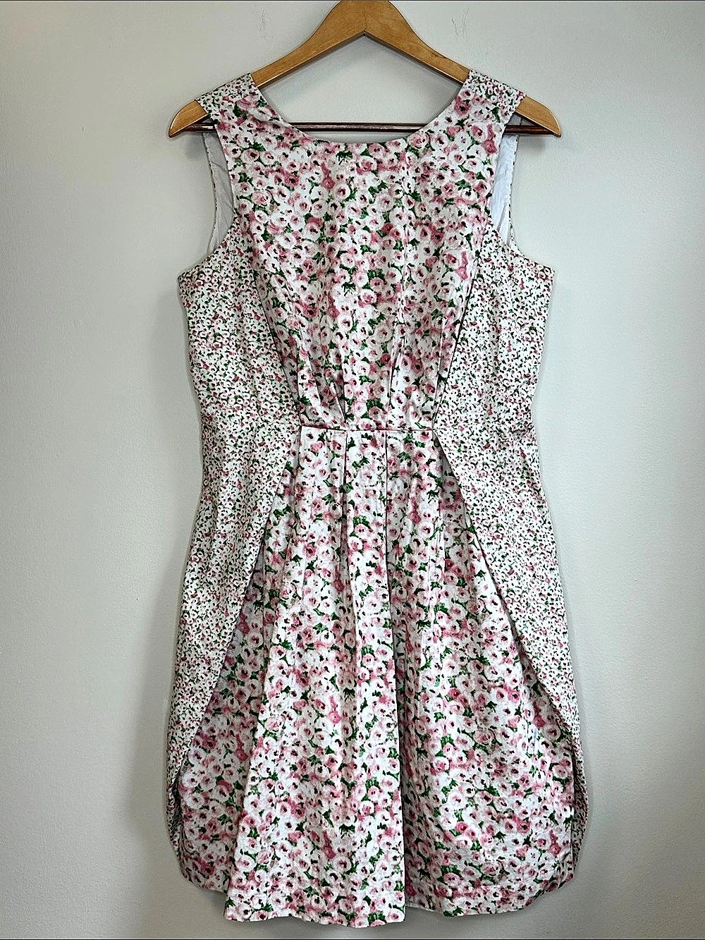 Talbots Floral Mini Dress in Pink & White Size 12P Like New